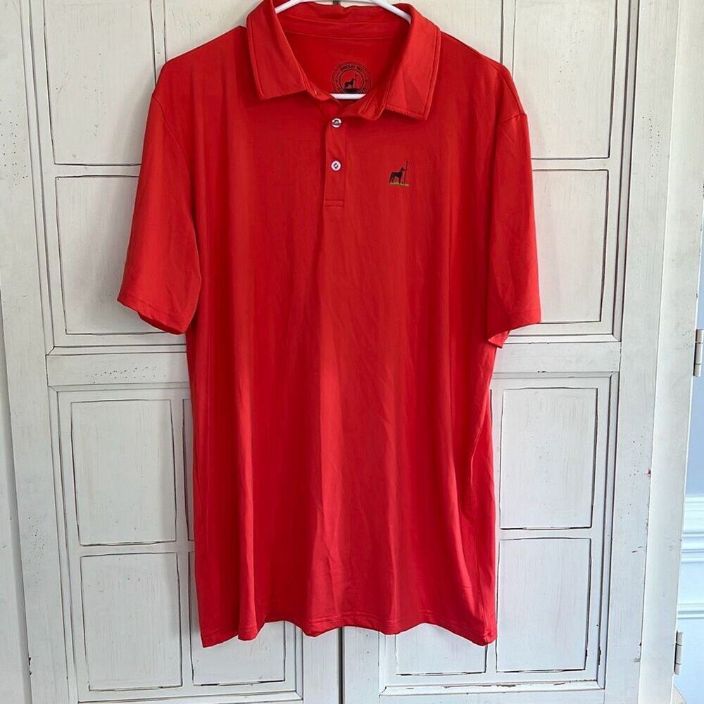Proud 90 mens size large orange golf polo shirt